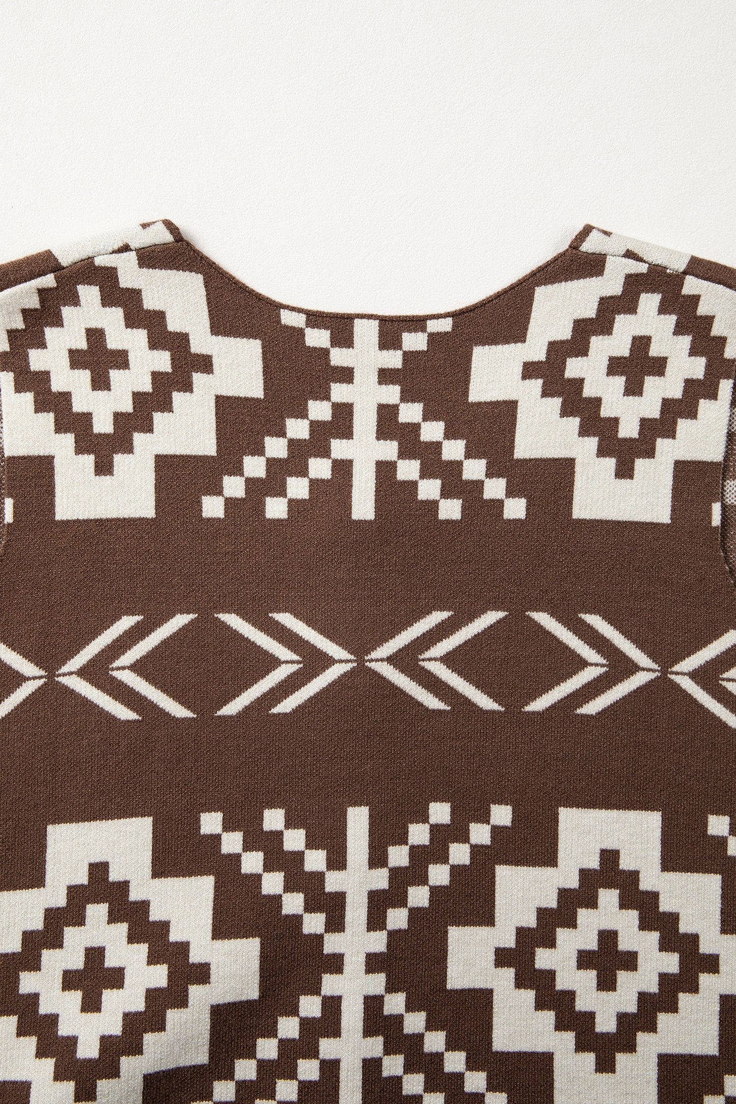 Western Print Viscose Sweater Vest Boutique Sleeveless