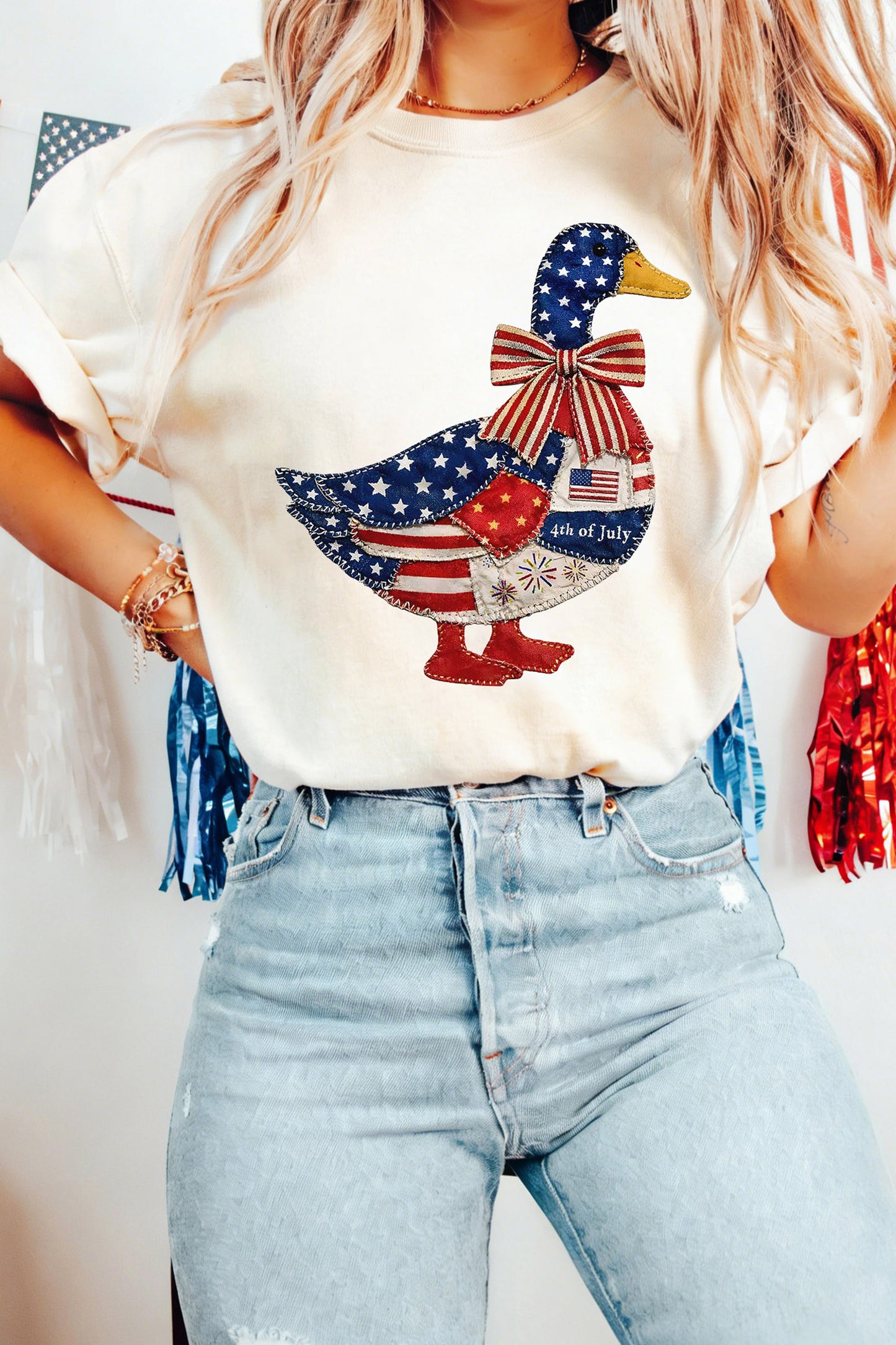 Star Cotton Blend Graphic Tee Patriotic Boutique
