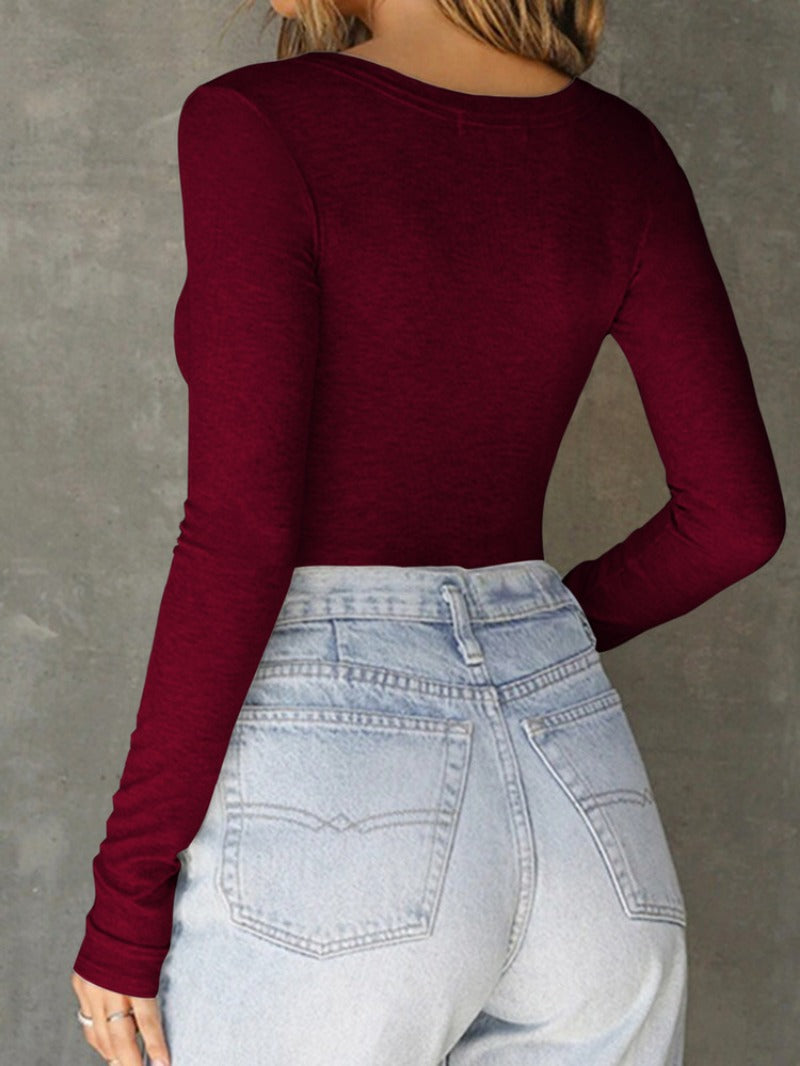 Spring 2025 Women's Round Neck Solid Color Short Sleeve T-Shirt