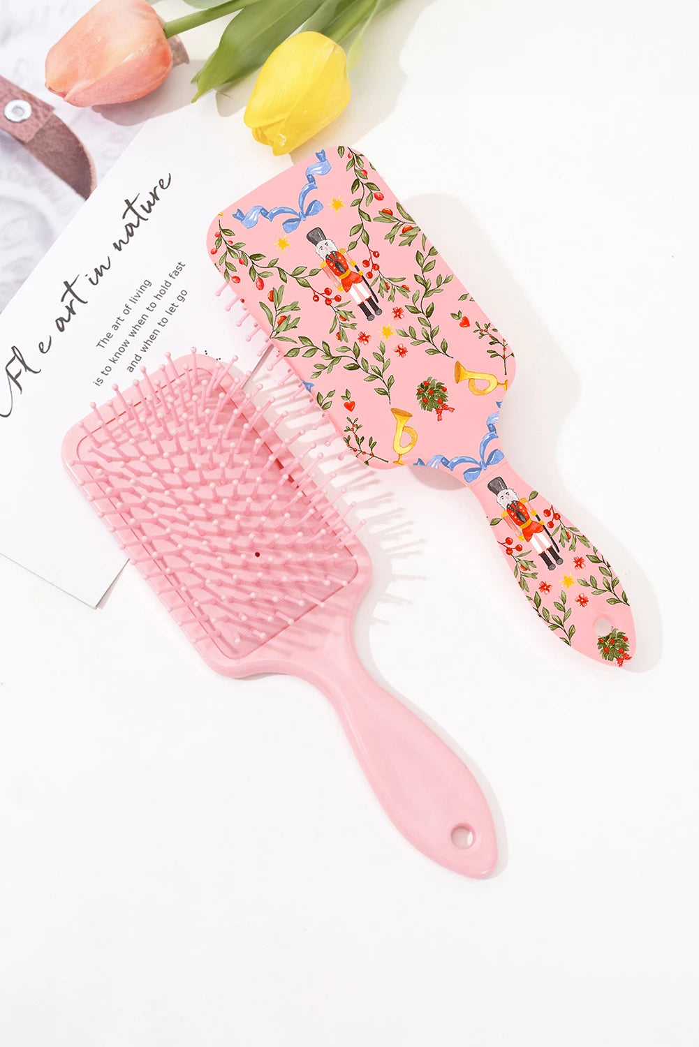 Blossom Floral Nutcracker Print Detangle Paddle Hair Brush