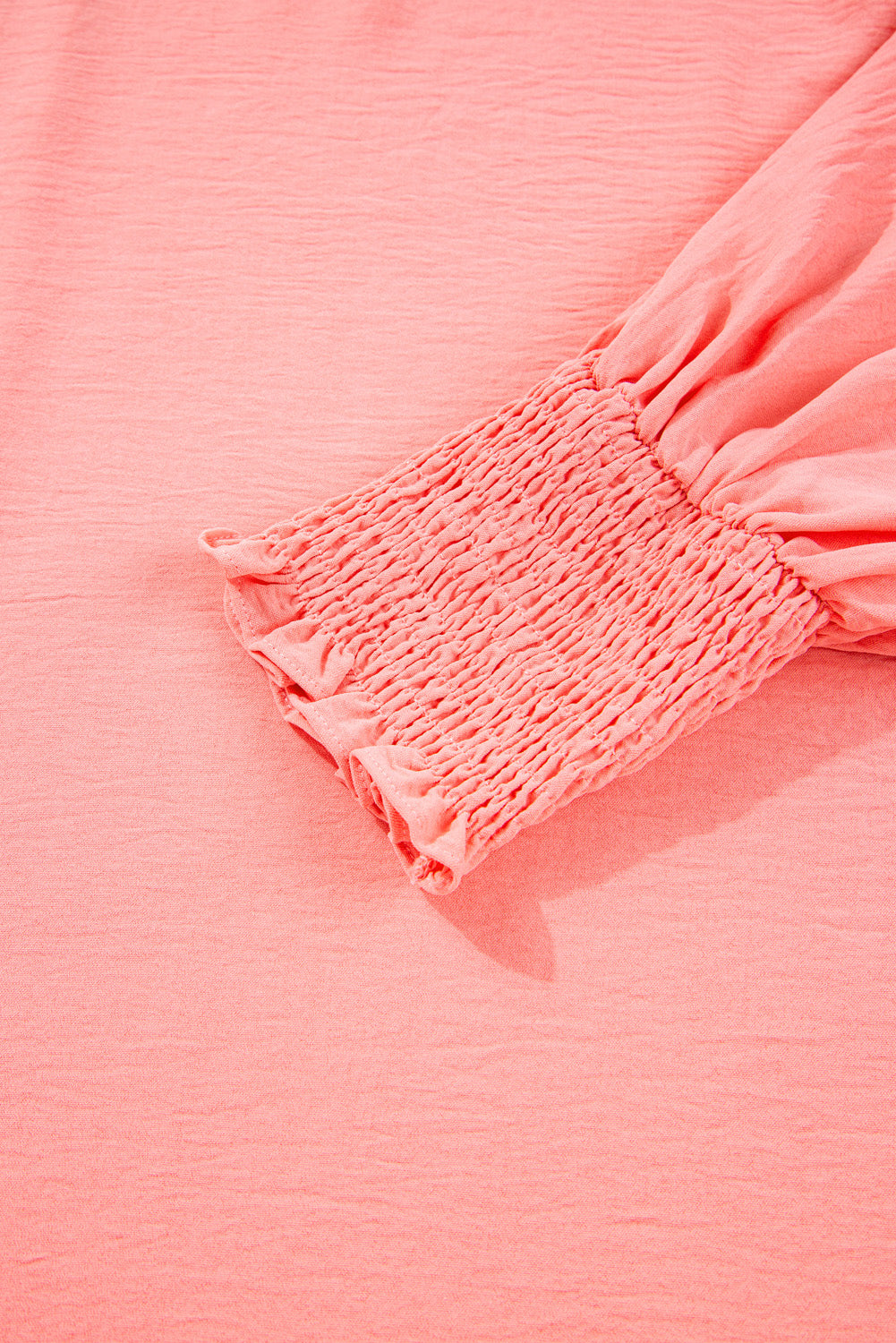 Blossom Shirred Cuffs Half Sleeve Plus Size Textured Blouse