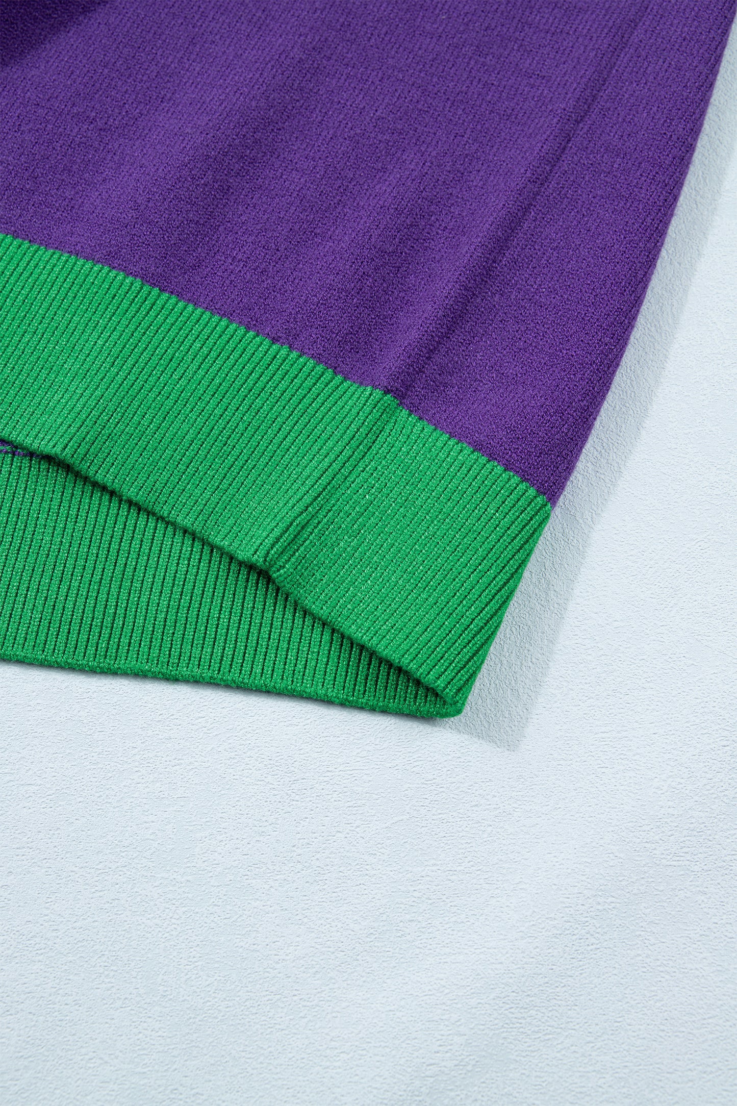 Tillandsia Purple Mardi Gras Tinsel Graphic Short Sleeve Sweater