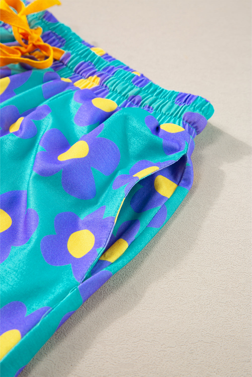 Loose and comfortable Flower Print Short Sleeve Shirt Pajamas Set