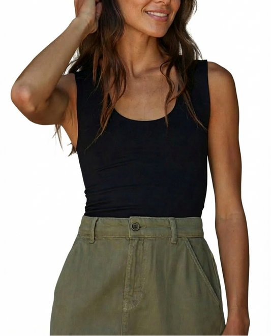 Double Layer Seamless Sleeveless Nylon Spandex Top