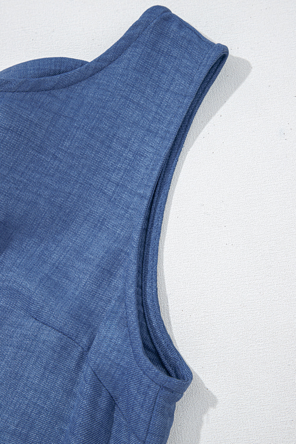 Ashleigh Blue Knot Scoop Back Ruffle Hem Sleeveless Mini Dress