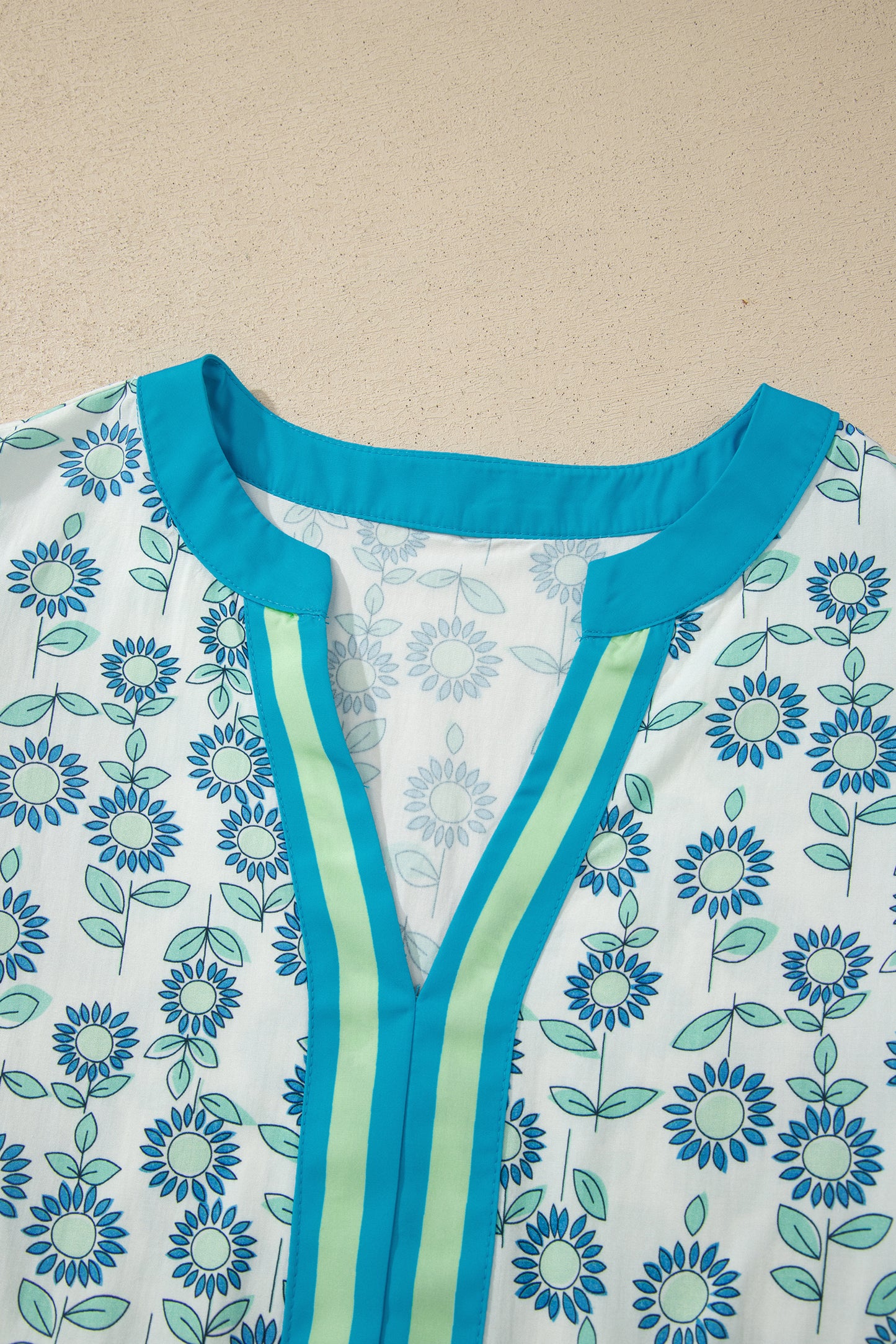 Floral Cotton Blend Babydoll Blouse Flutter Sleeve Top