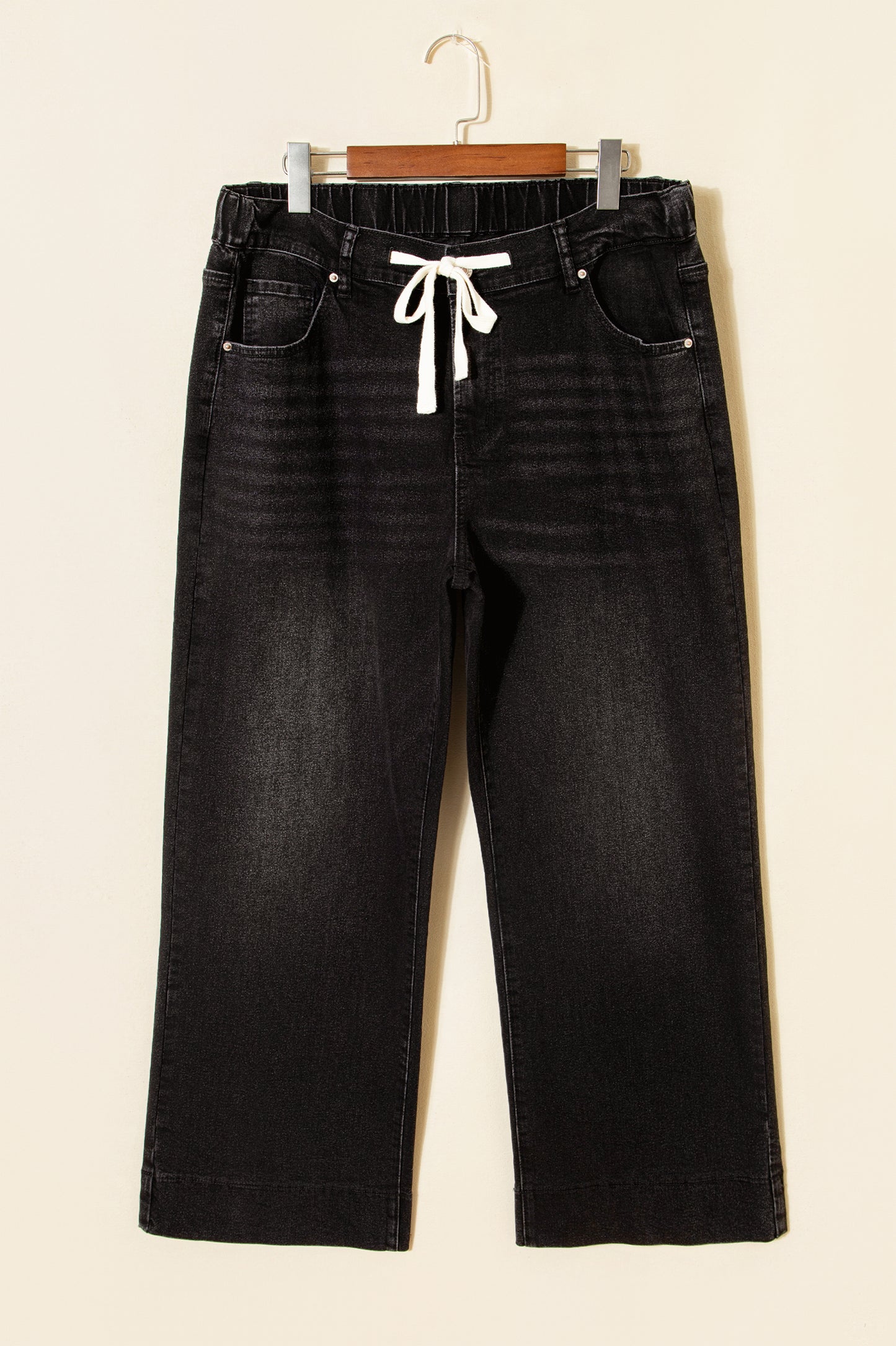 Blue Acid Wash Contrast Lace-up Plus Size Jeans