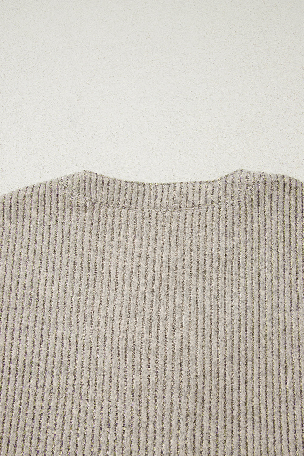 Ribbed Texture Drop Shoulder Henley Knit Top