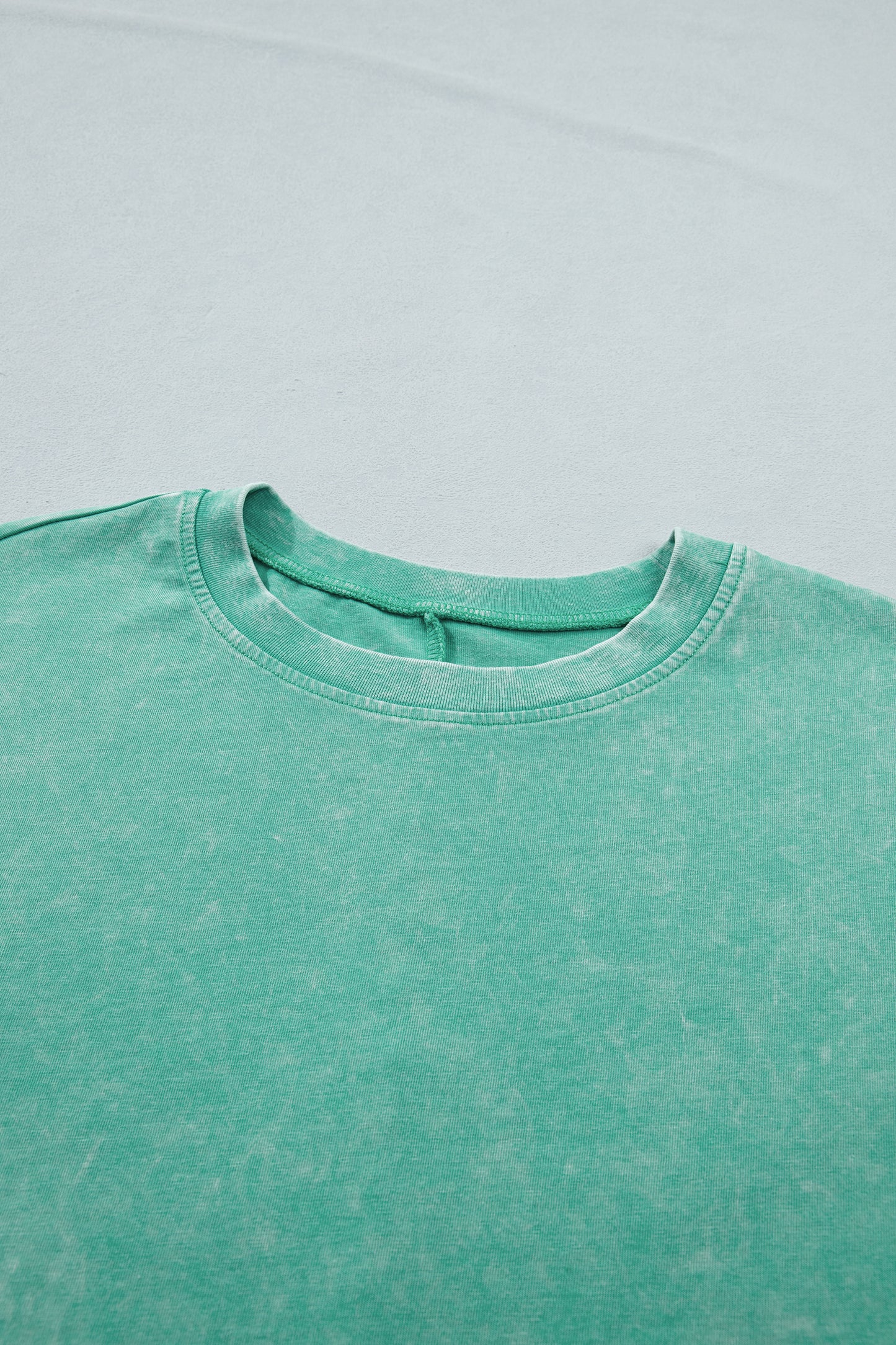 Solid Cotton Tee Vintage Washed Oversized Casual Top