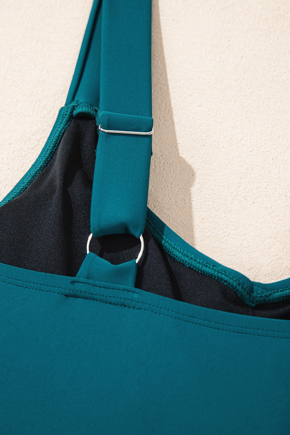 Black Adjustable Straps Cutout Ruched Knot Slit One Piece Swim Dress