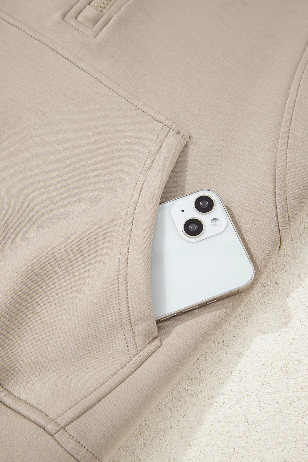 Beau Blue Half Zip Thumbhole Sleeve Hoodie Active Pants 2pcs Outfit