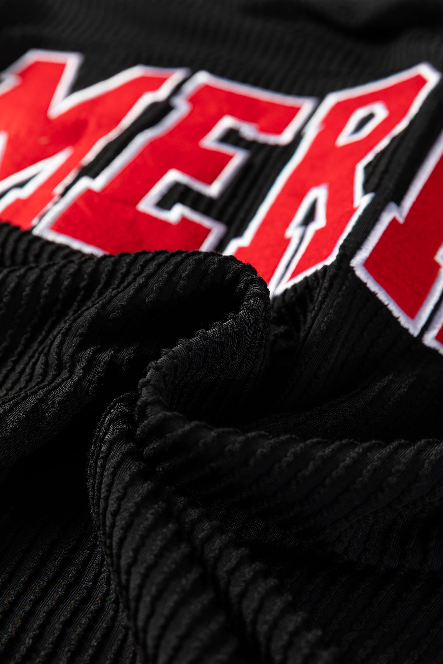 Evergreen Twisted Rib Outlined Merry Letter Graphic Loose Long Sleeve Top