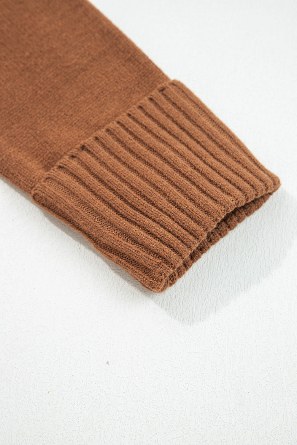 Flamingo Collared V Neck Ribbed Edge Sexy Elegant Sweater