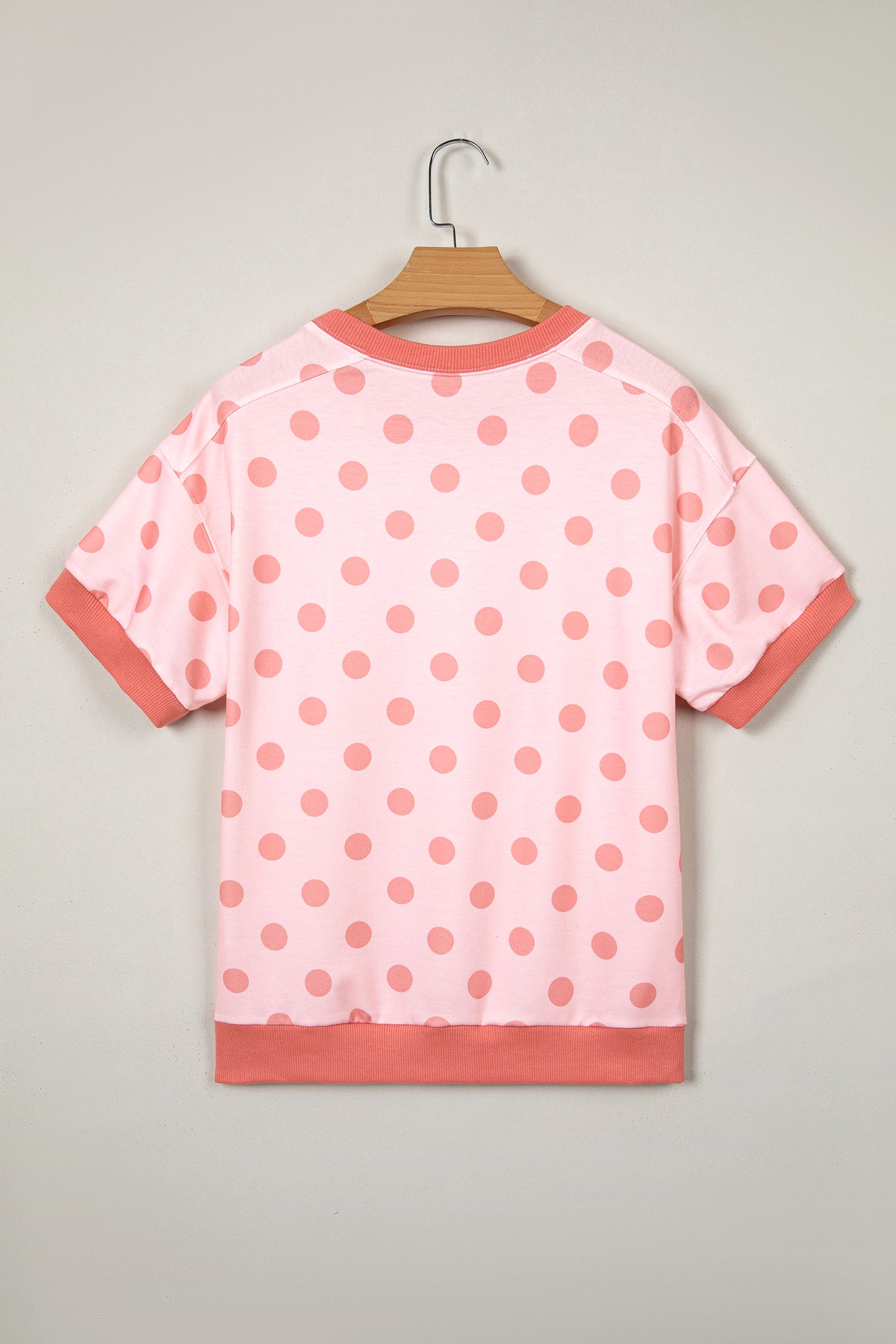 Polka Dot Knit Tee Casual Colorblock Boutique Top