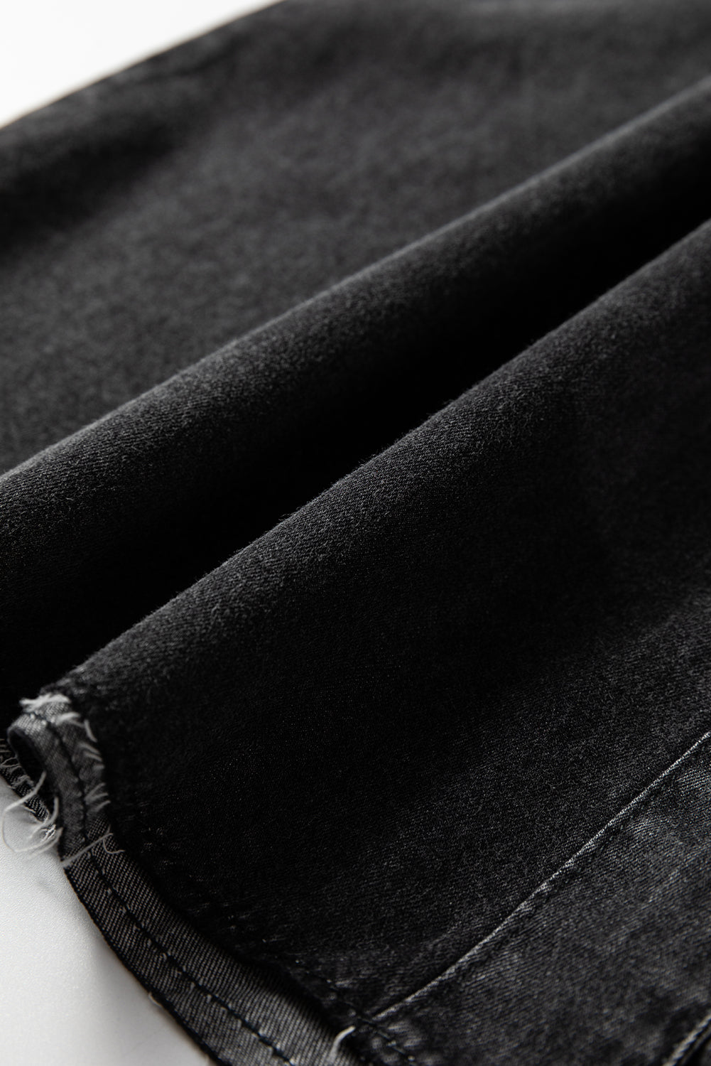 Beau Blue Chest Pocket Raw Hem Denim Loose Shirt Dress