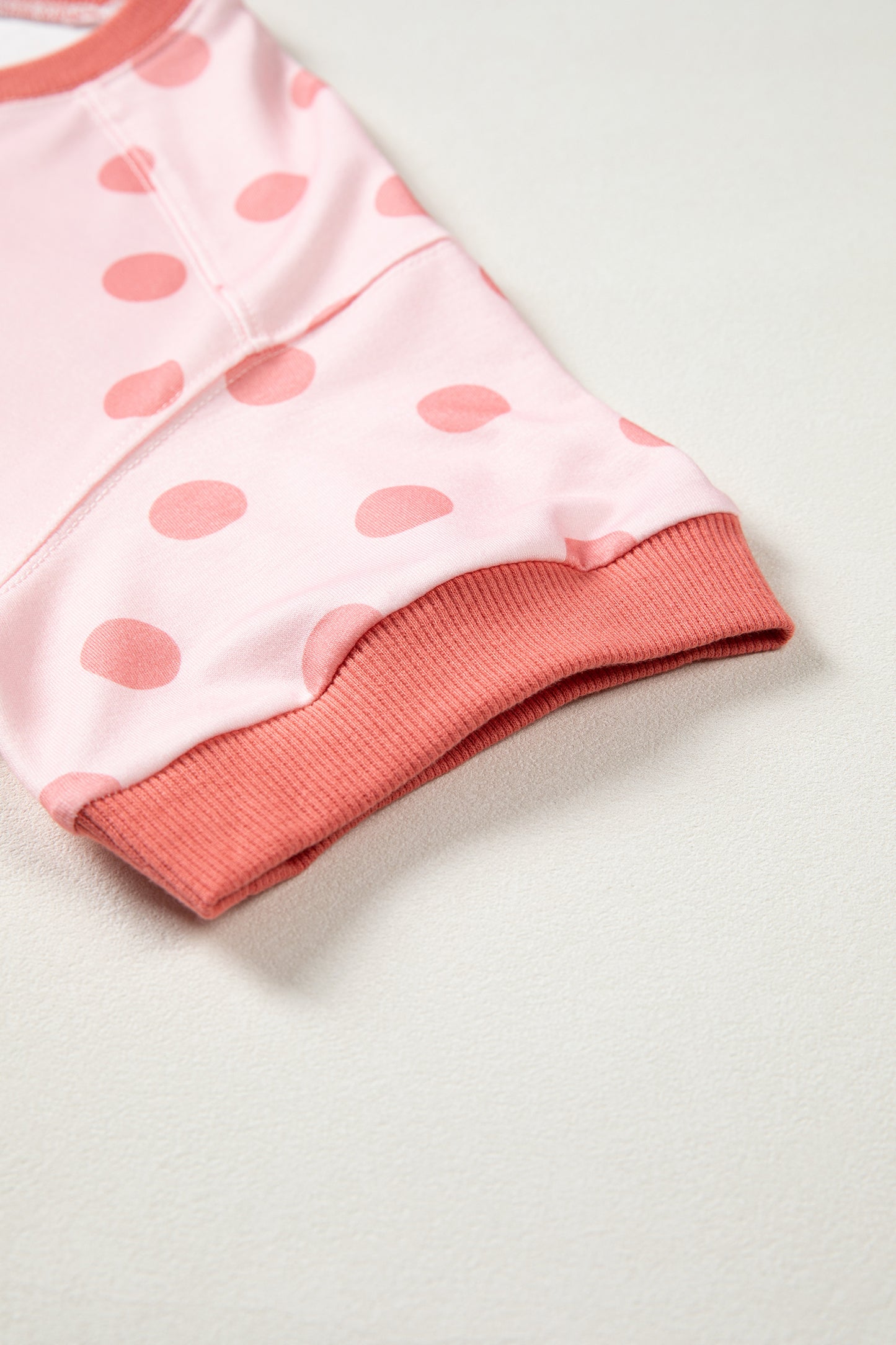 Polka Dot Knit Tee Casual Colorblock Boutique Top