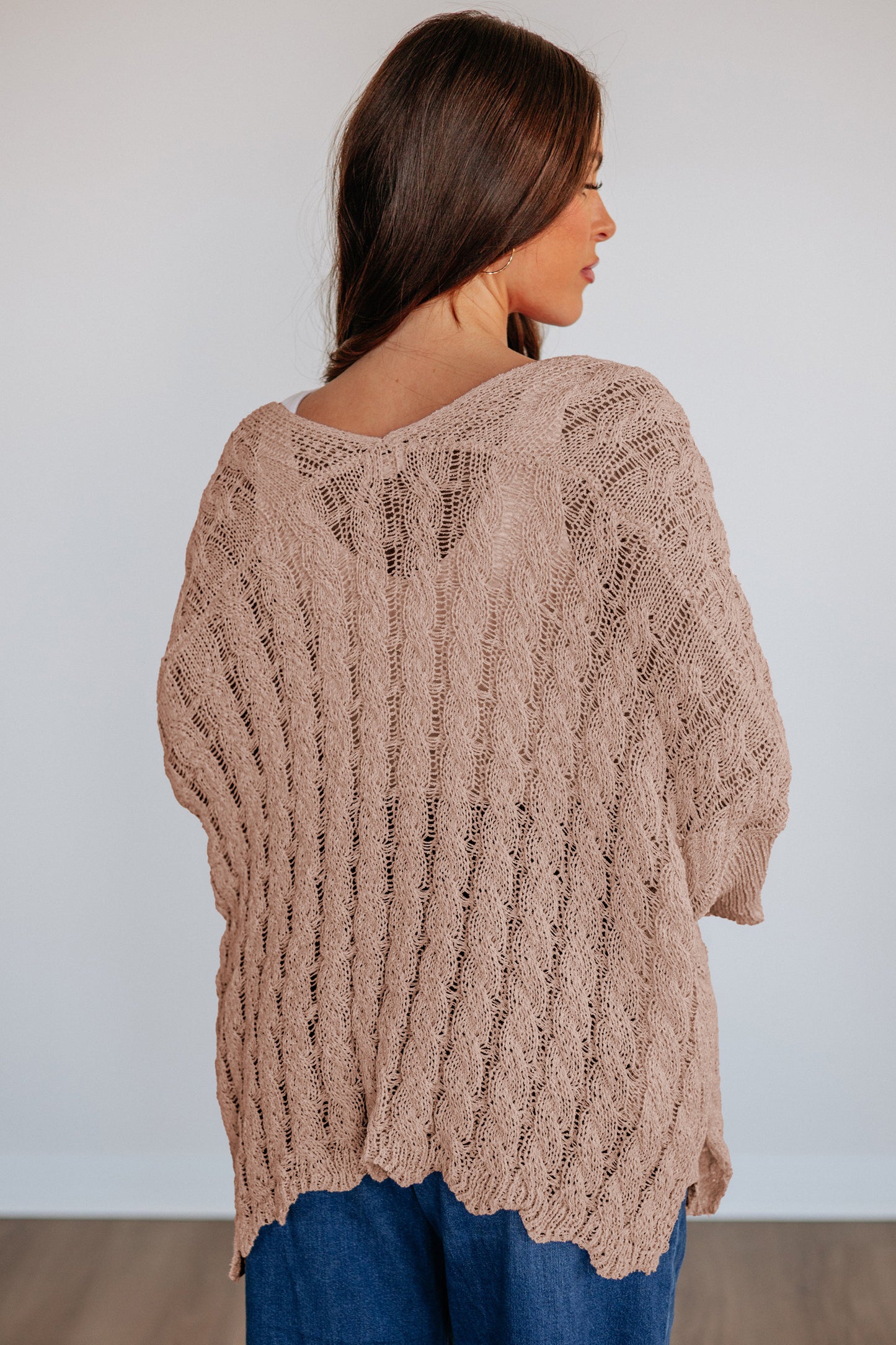 Open Knit Acrylic Cardigan Beach Boho Lightweight