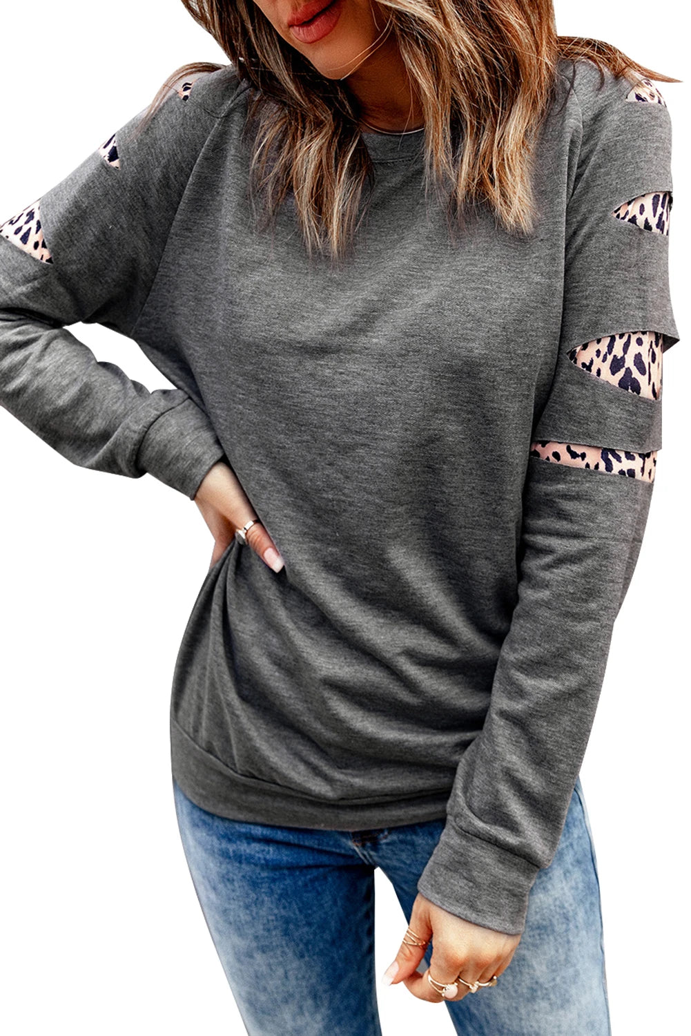 Leopard Insert Sweatshirt