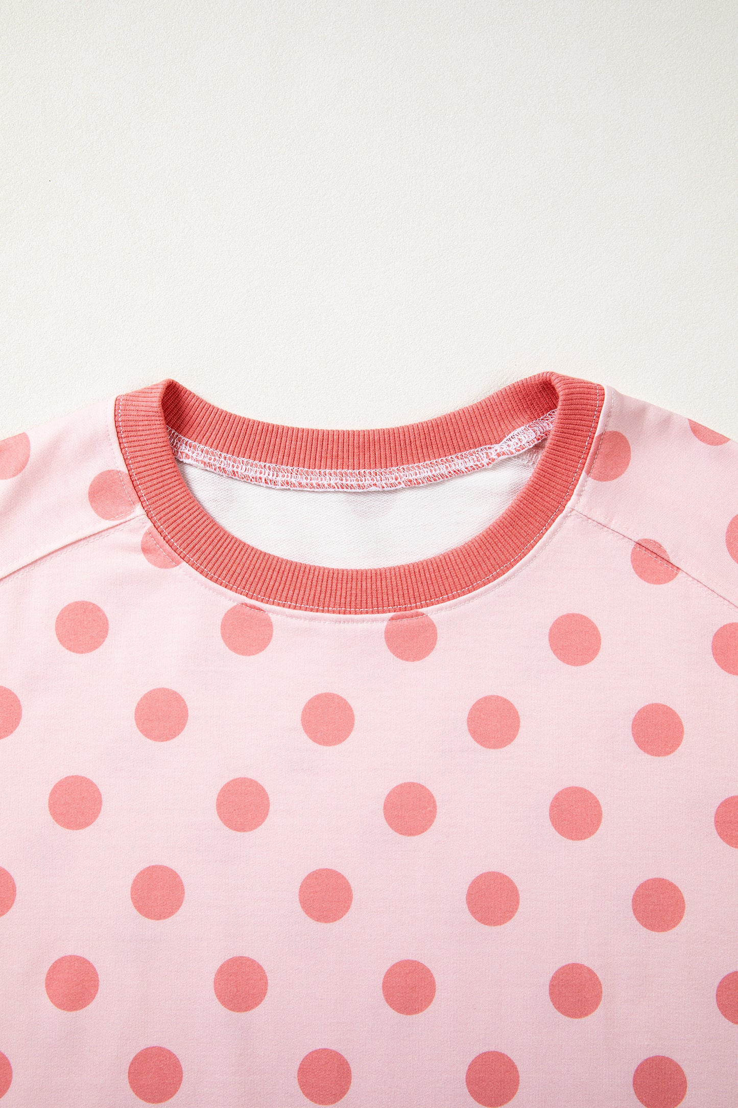 Polka Dot Knit Tee Casual Colorblock Boutique Top