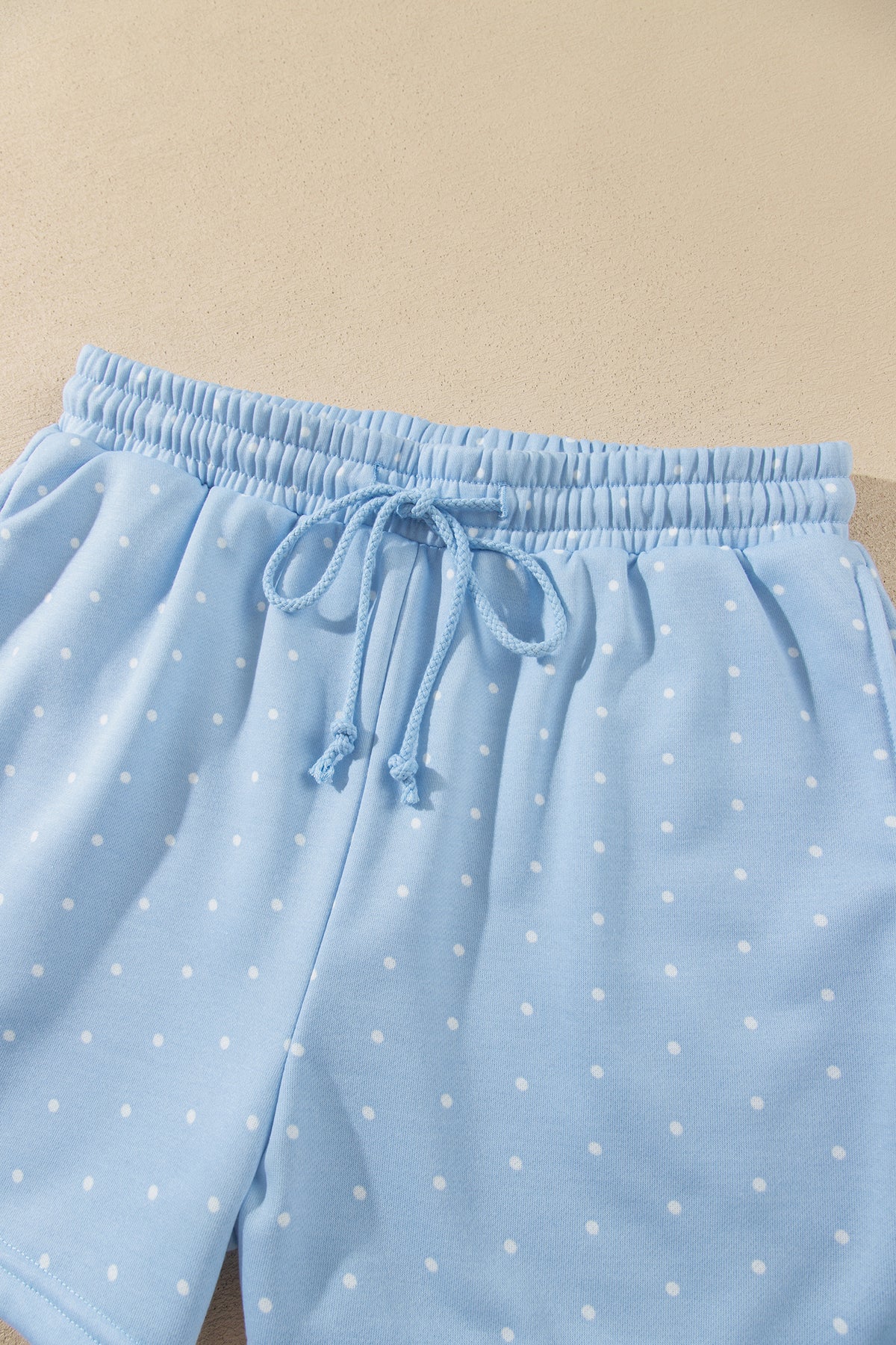Pink Polka Dot Printed Oversized Hoodie Casual Shorts 2pcs Set