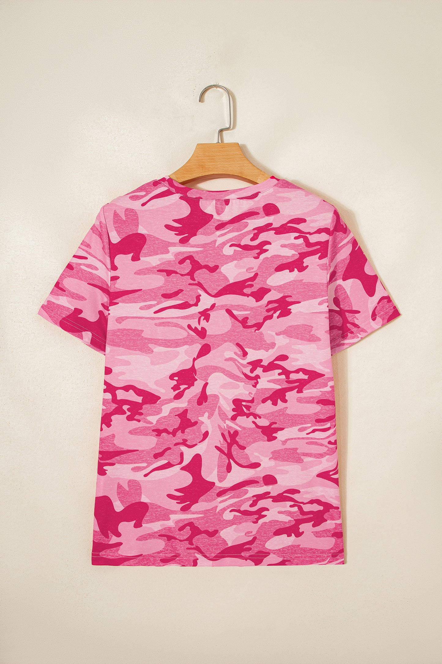 Green Camouflage Print Crew Neck T Shirt