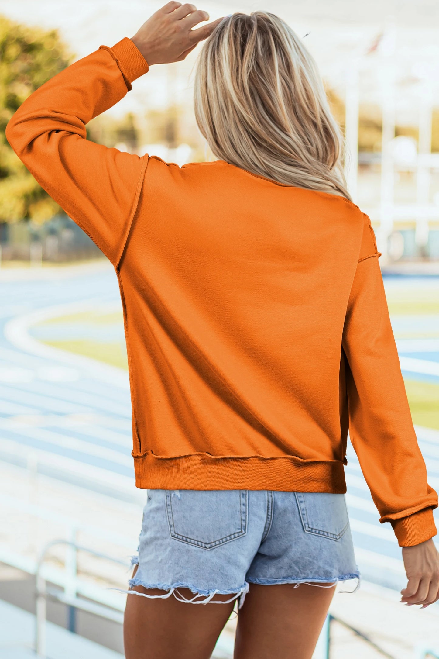 Racing Red Oversize Drop Shoulder Reversible Mock Neck Sweatshirt