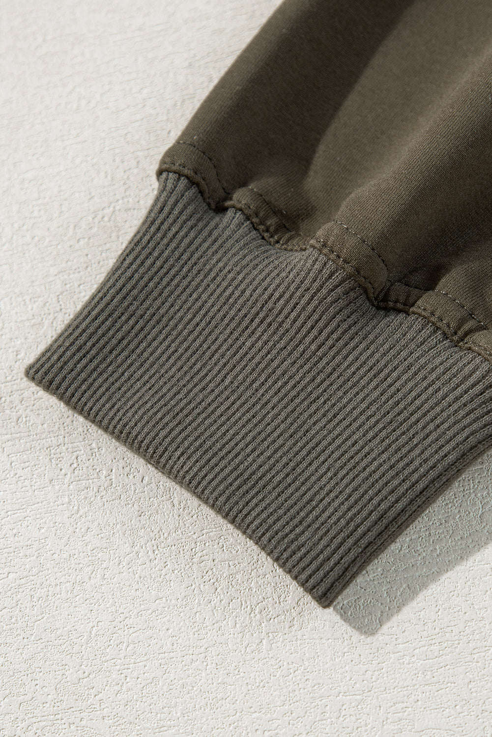 Pale Khaki Sweatshirt Poplin Mini Dress