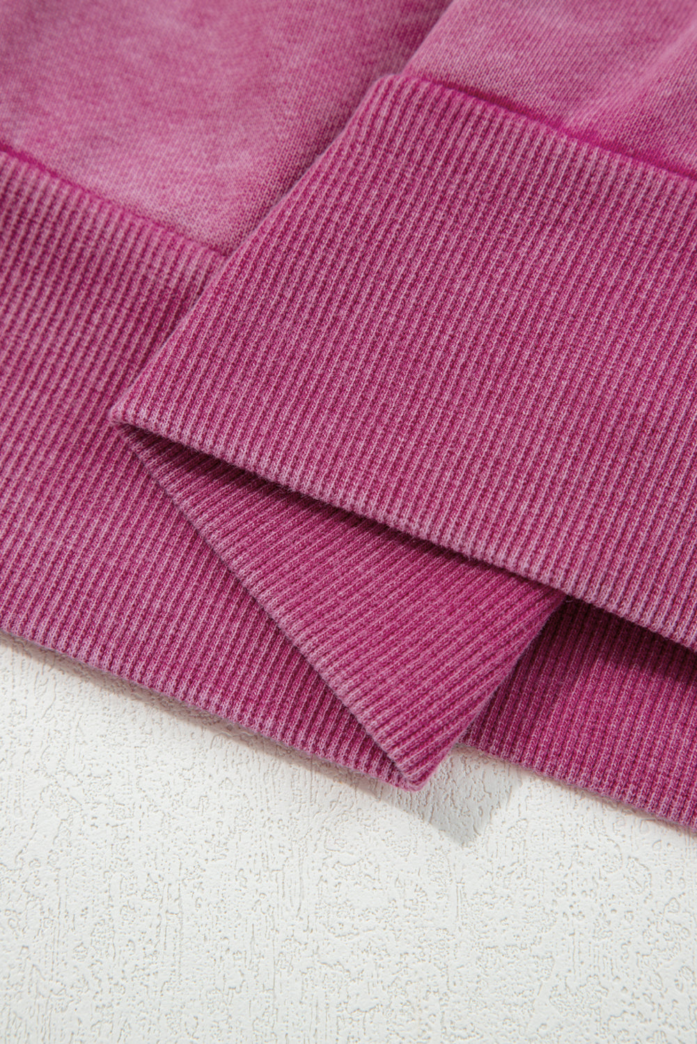 Lace Patchwork Detail Notched Neck Mineral Wash Baggy Sweatshirt