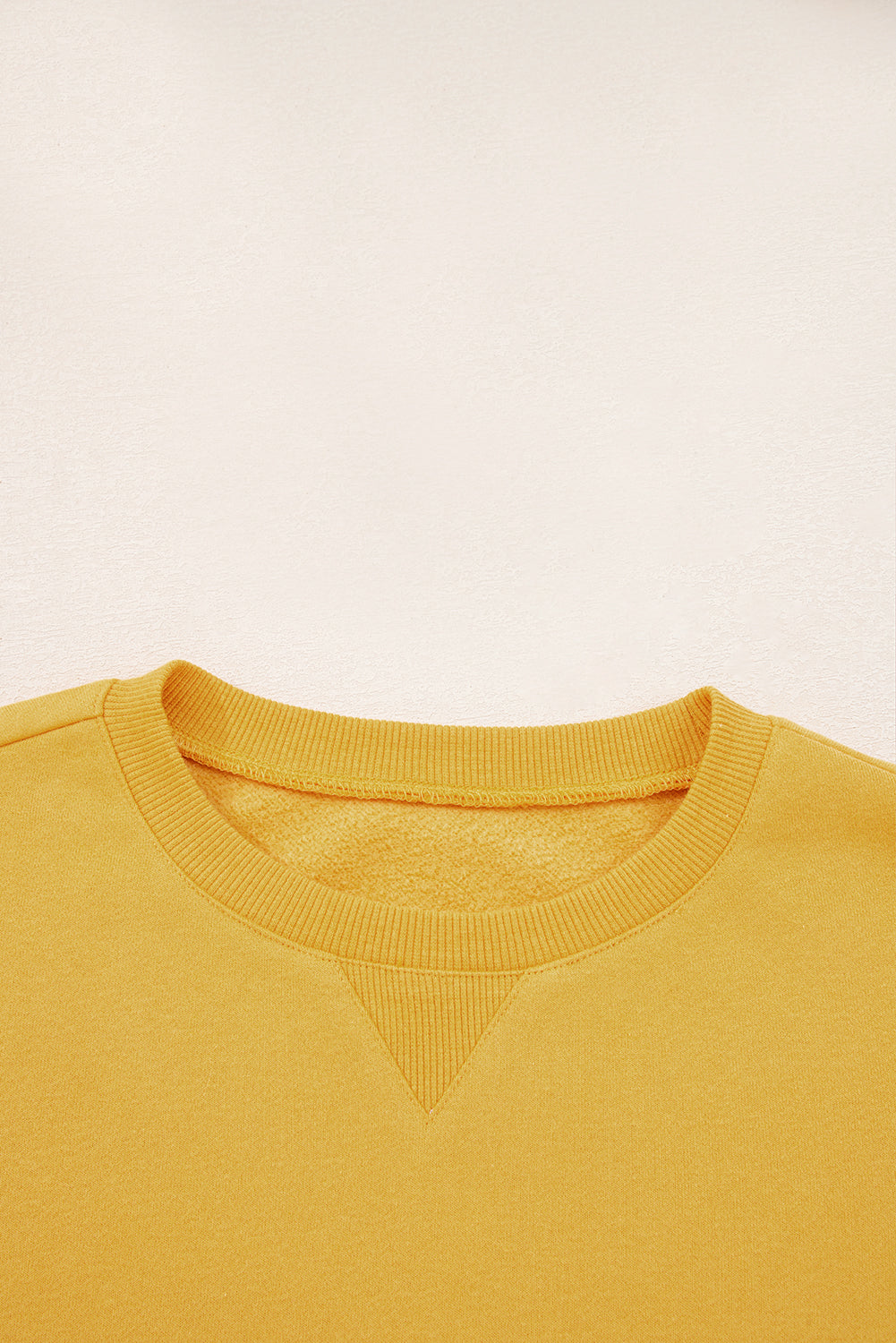 Citrus Pleated Balloon Sleeve Pullover Solid Sweatshirt