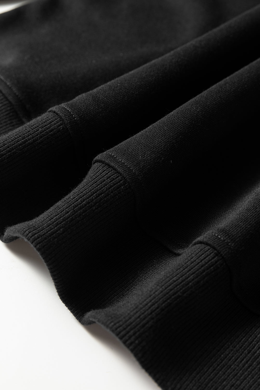 Black Varsity Striped Detail Crewneck Pullover Elastic Sweatpants 2pcs Outfit