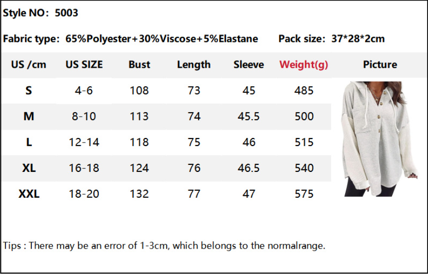 Colorblock Hoodie Sweatshirt with Button Detail