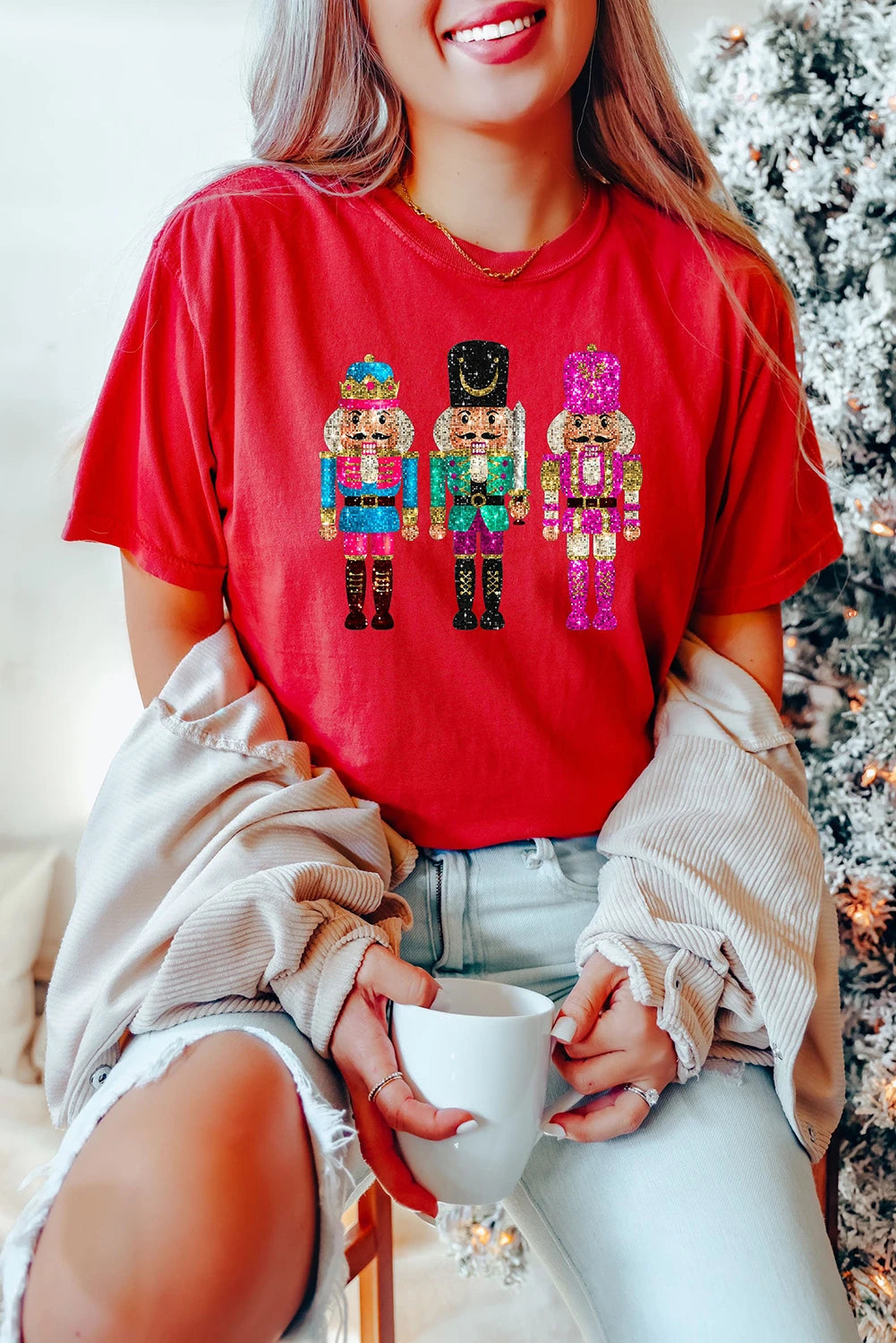 Red Nutcracker Printed Crewneck T Shirt