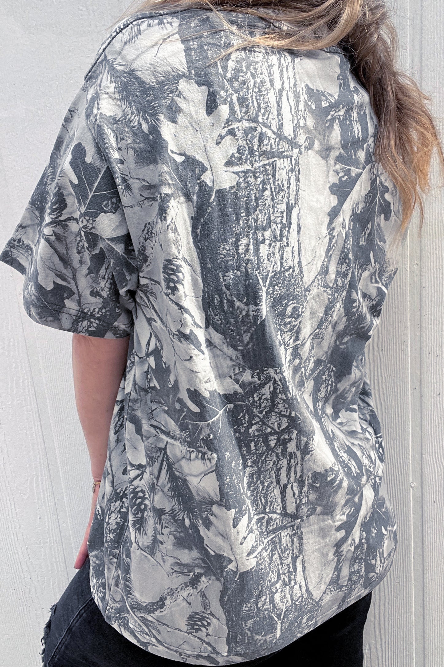 Camouflage Plus Size Tee Oversized Graphic Print
