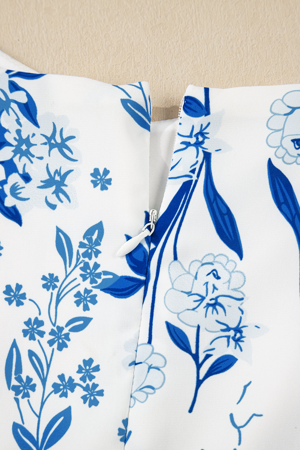 Sky Blue Floral Print Sweetheart Neck Plus Size Midi Dress