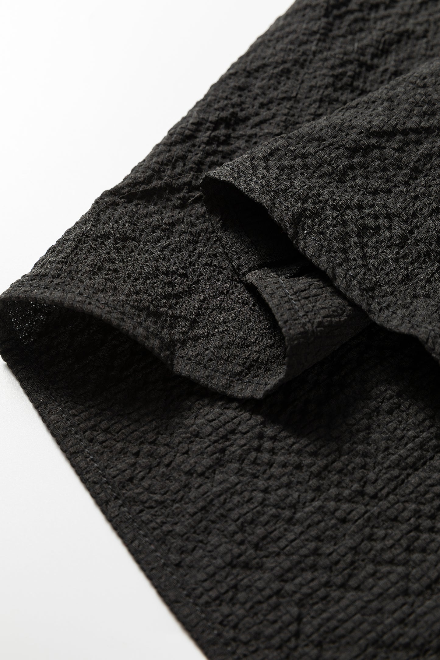 Jet Stream Color Block Patchwork Detail V Neck Textured Long Sleeve Blouse