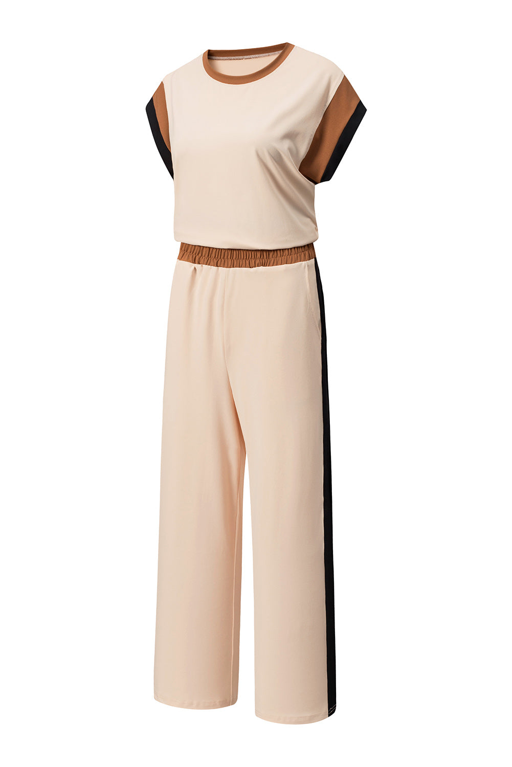 Multicolor Color Block Detail Casual Two-piece Set