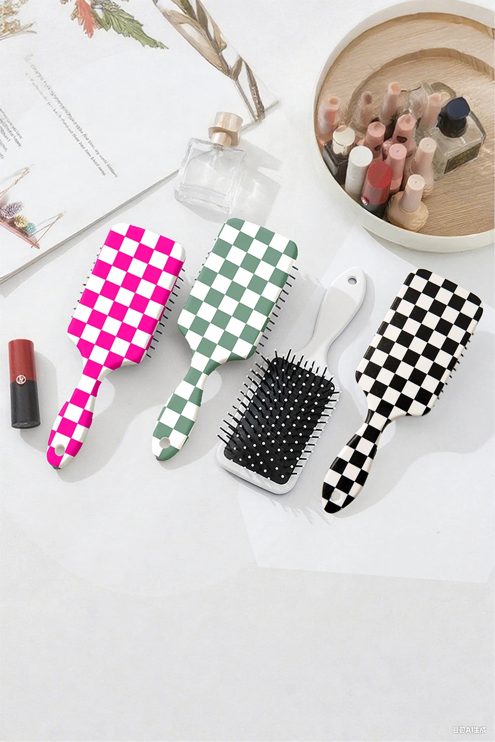 1pc Checkered Pattern Air Cushion Comb with Customized Color Options