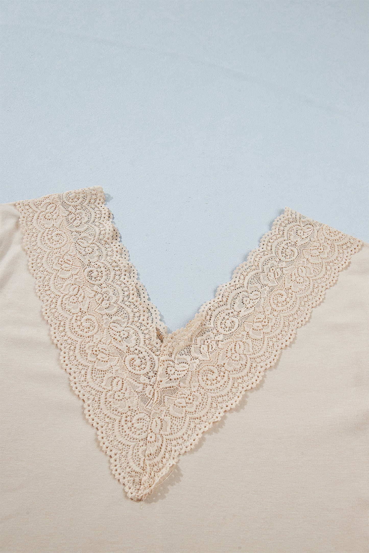 Solid Long Sleeve Top Casual Lace V Neck Boutique