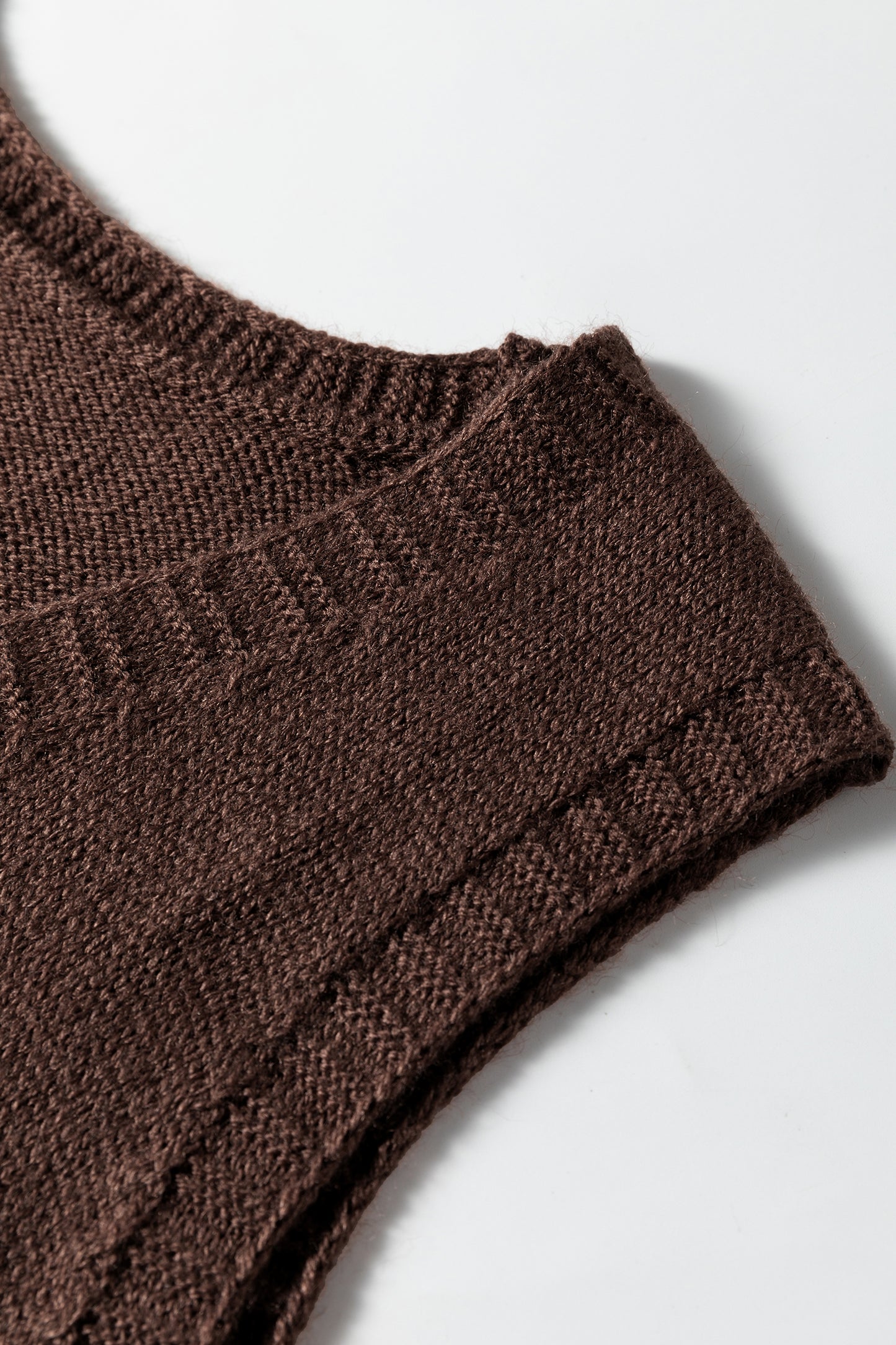 Jet Stream Ribbed Deep V Neckline Front Pocketed Loose Tunic Sweater Vest