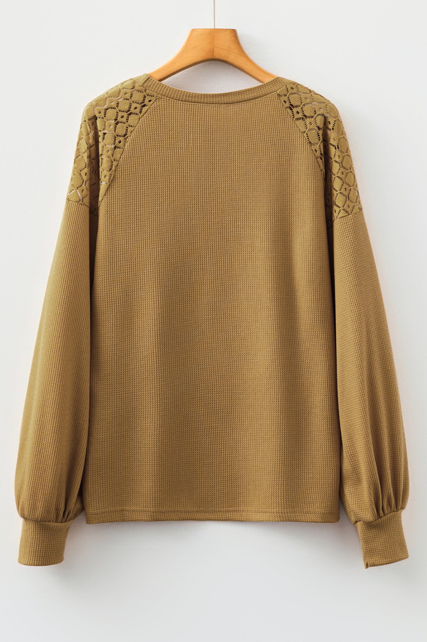 Black Lace Long Sleeve Textured Pullover