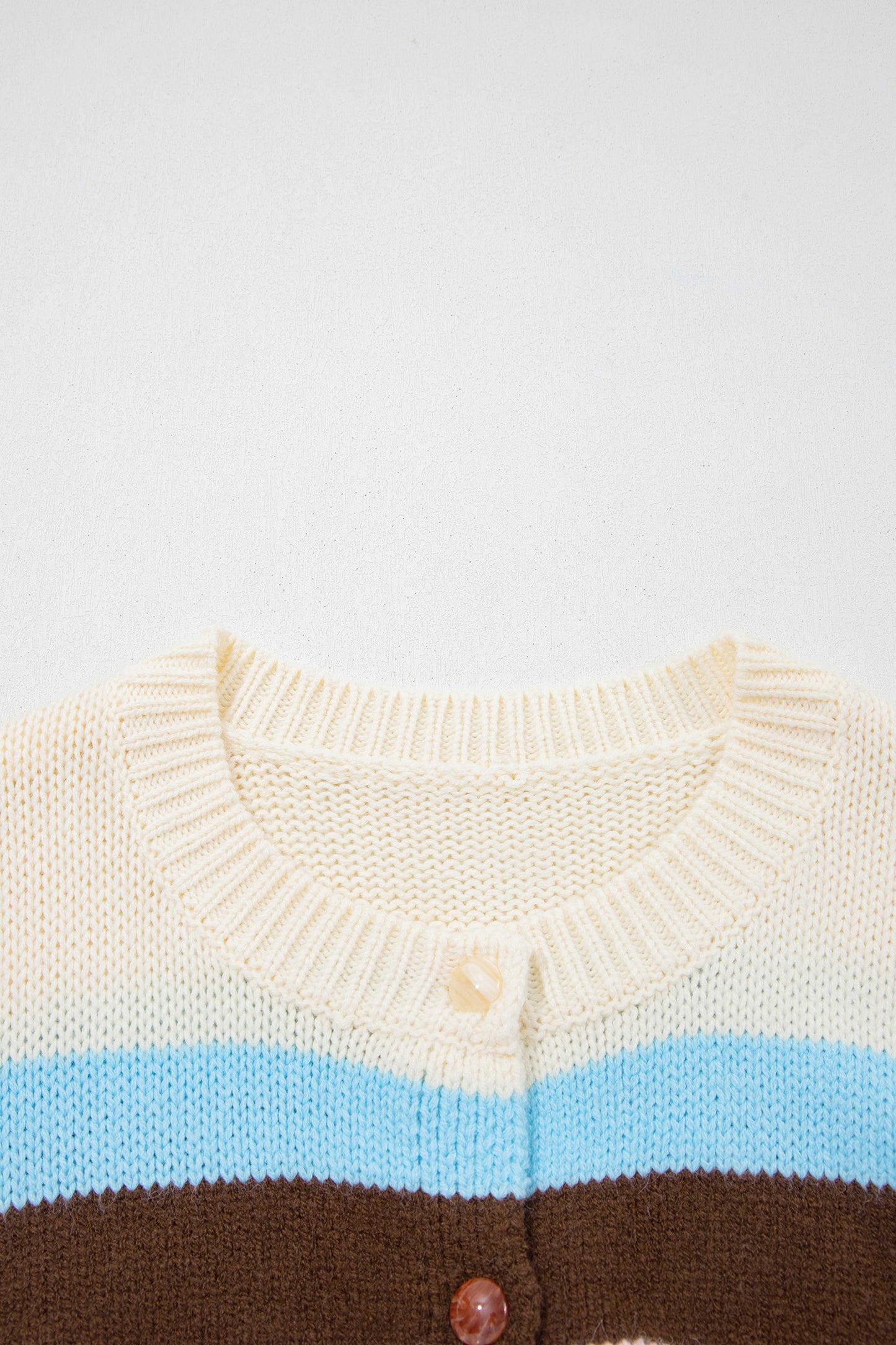 Pink Stripe Striped Colorblock Drop Shoulder Cardigan