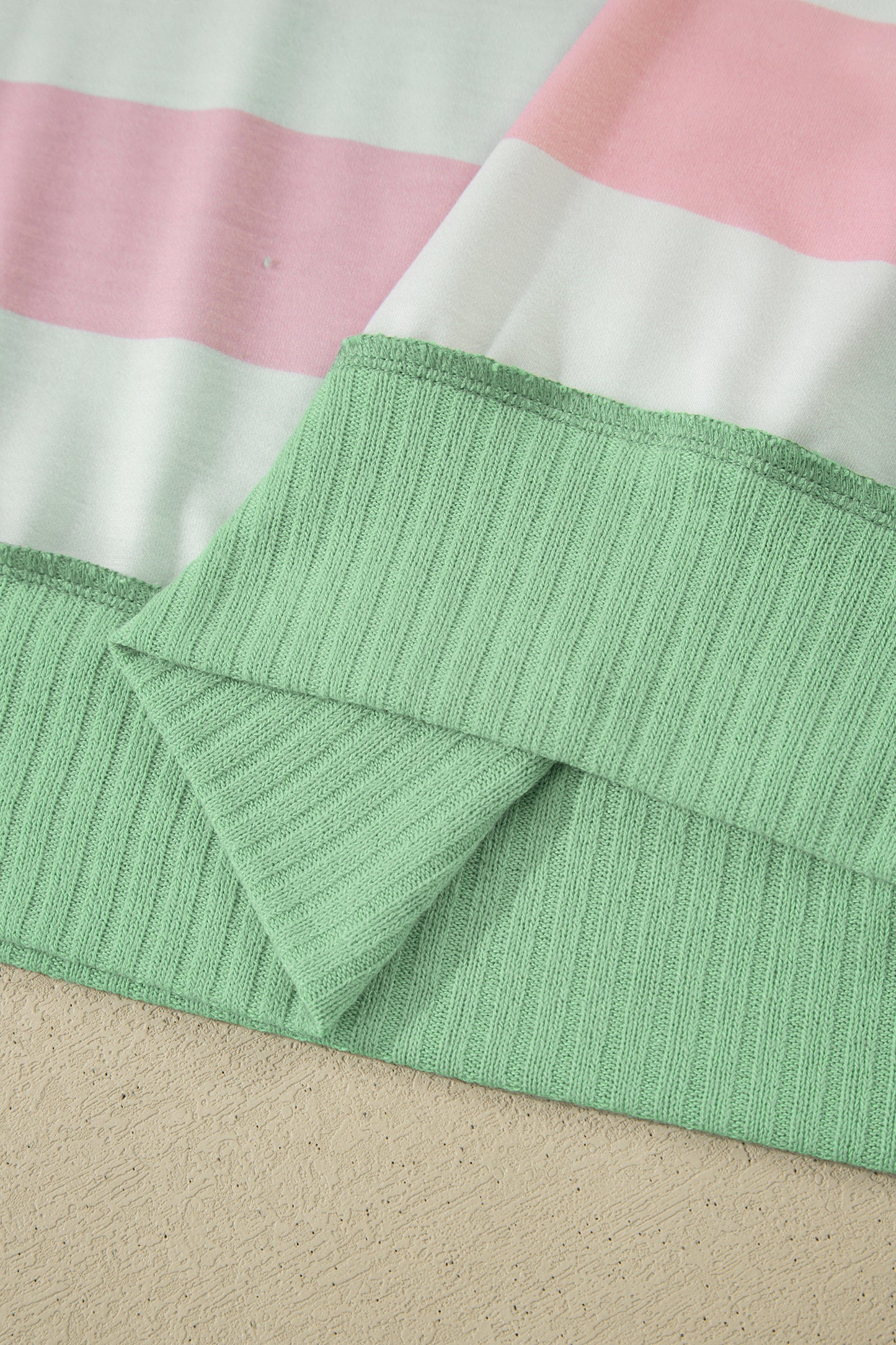 Striped Knit Top Oversized Color Block Boutique Tee