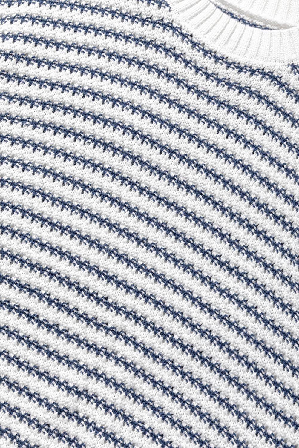 Stripe Ribbed Trim Loose Fit Knitted Sweater Vest