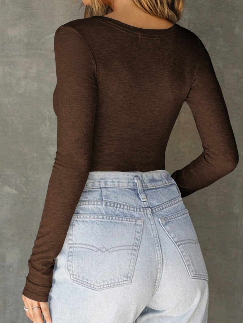 Spring 2025 Women's Round Neck Solid Color Short Sleeve T-Shirt