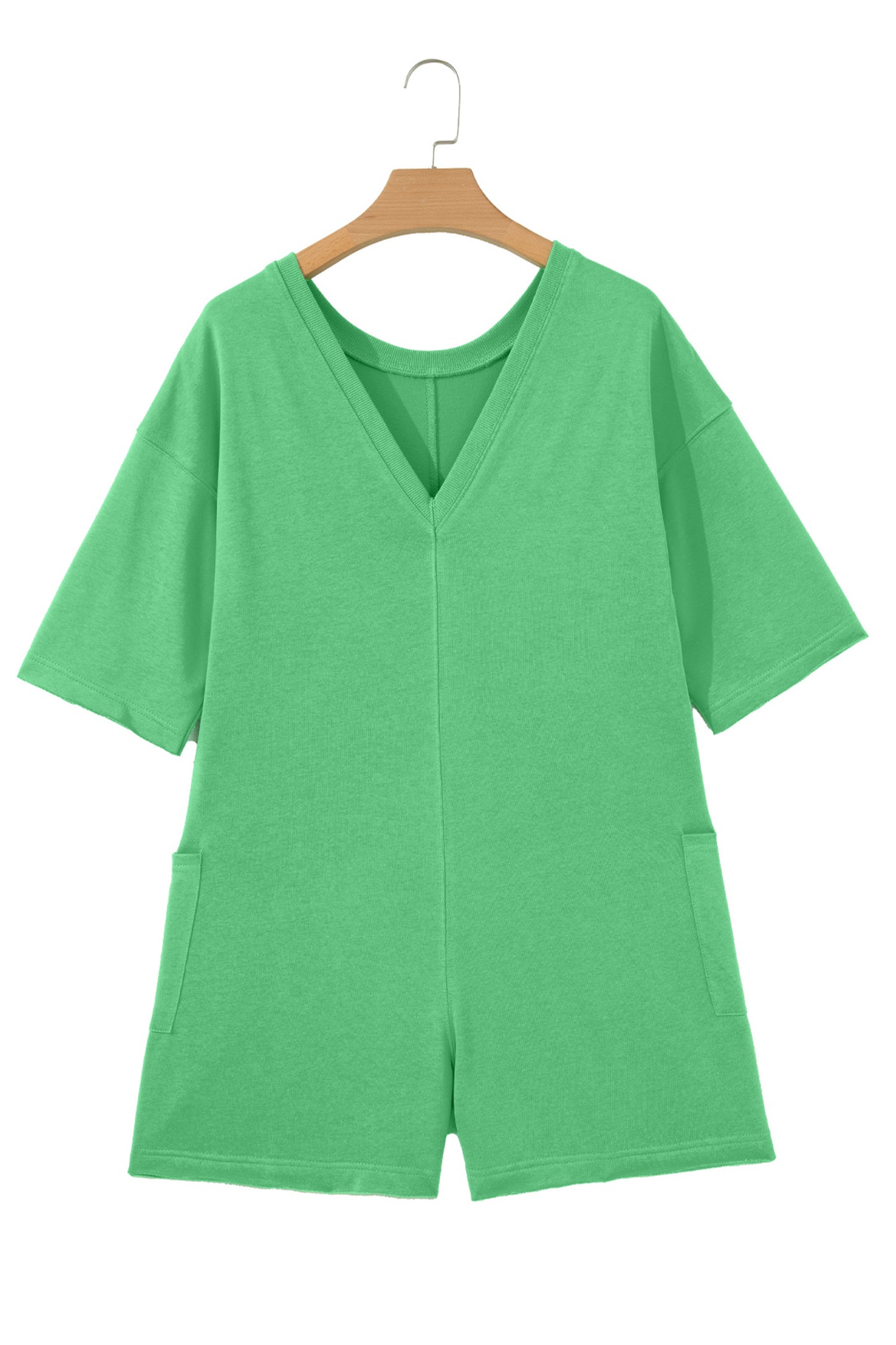 Solid Cotton Romper Shift Half Sleeve Casual Daily