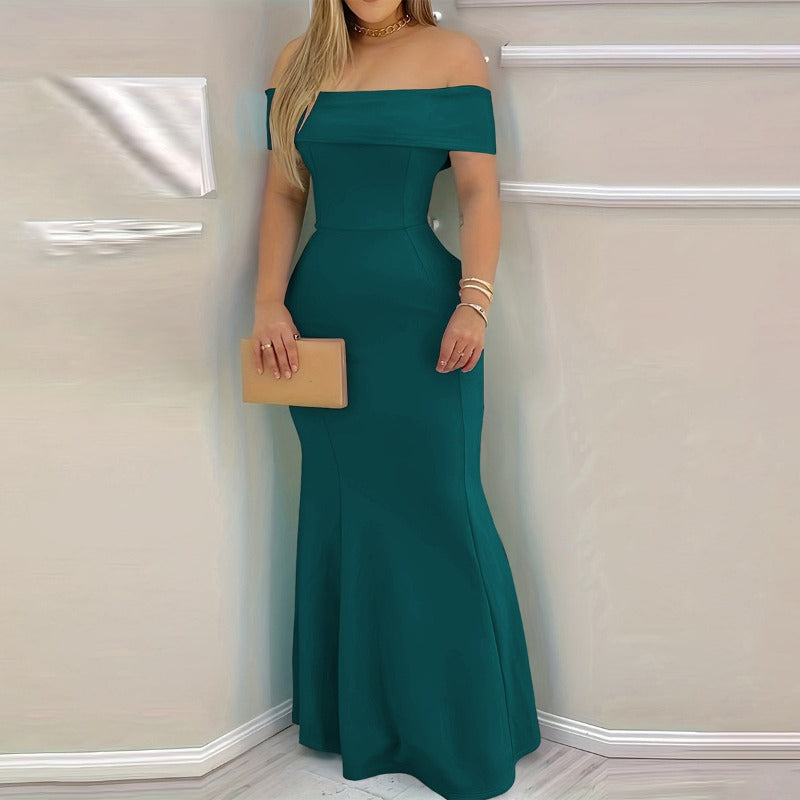 Timeless Mermaid Silhouette Off-Shoulder Dress