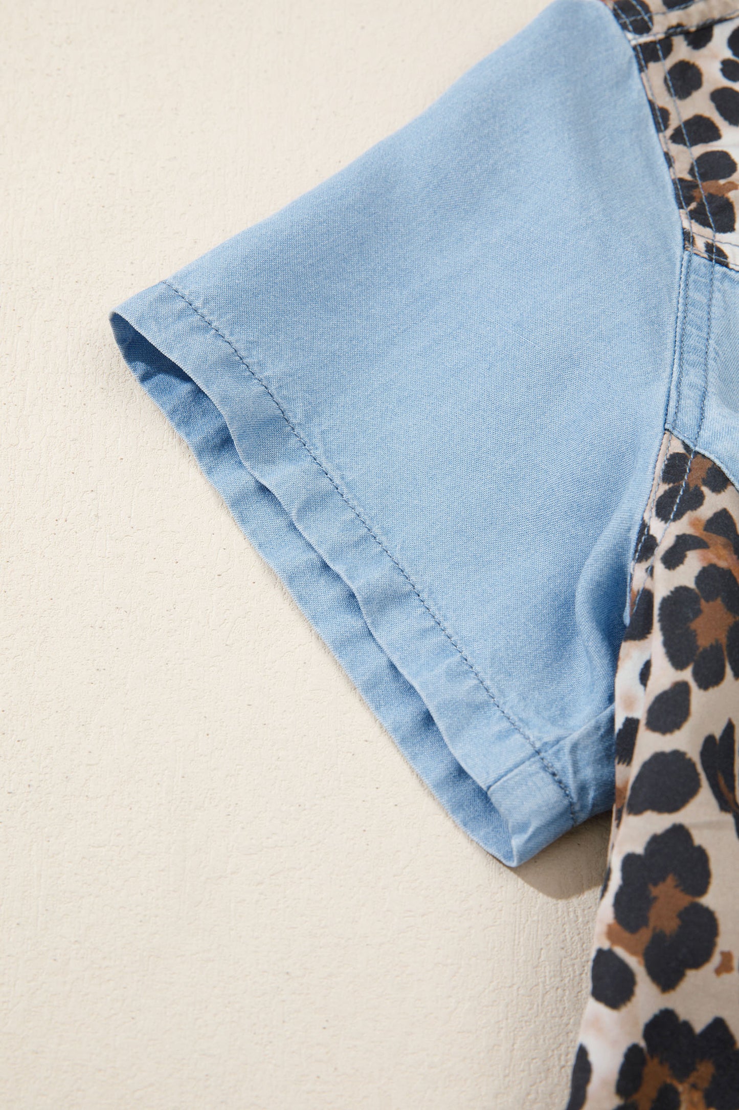 Leopard Lyocell T-Shirt Dress Casual Short Sleeve Shift