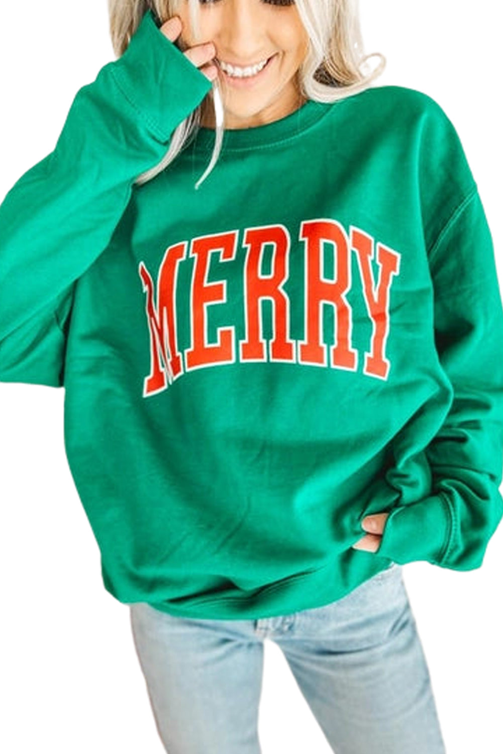 Aphabet Chenille Embroidered Pullover Sweatshirt