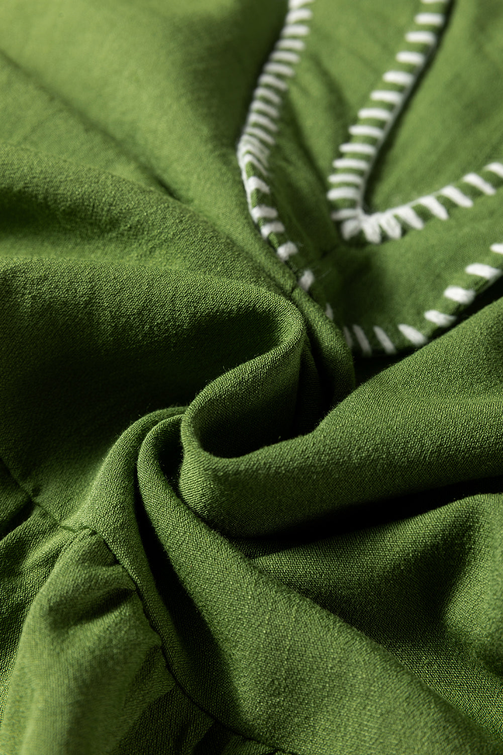 Black Contrast Stitched V Neck 3/4 Sleeve Tiered Mini Dress