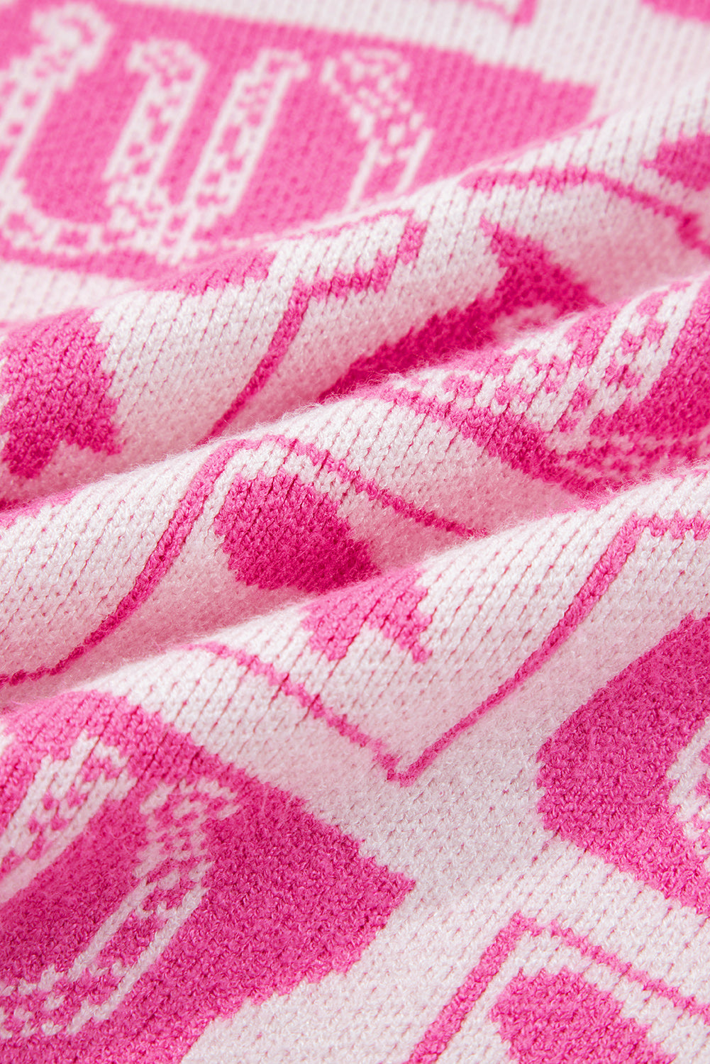 Brown Bows & Horseshoes Pattern Western Fashion Print Sweater